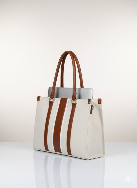 The Classic White Laptop Tote