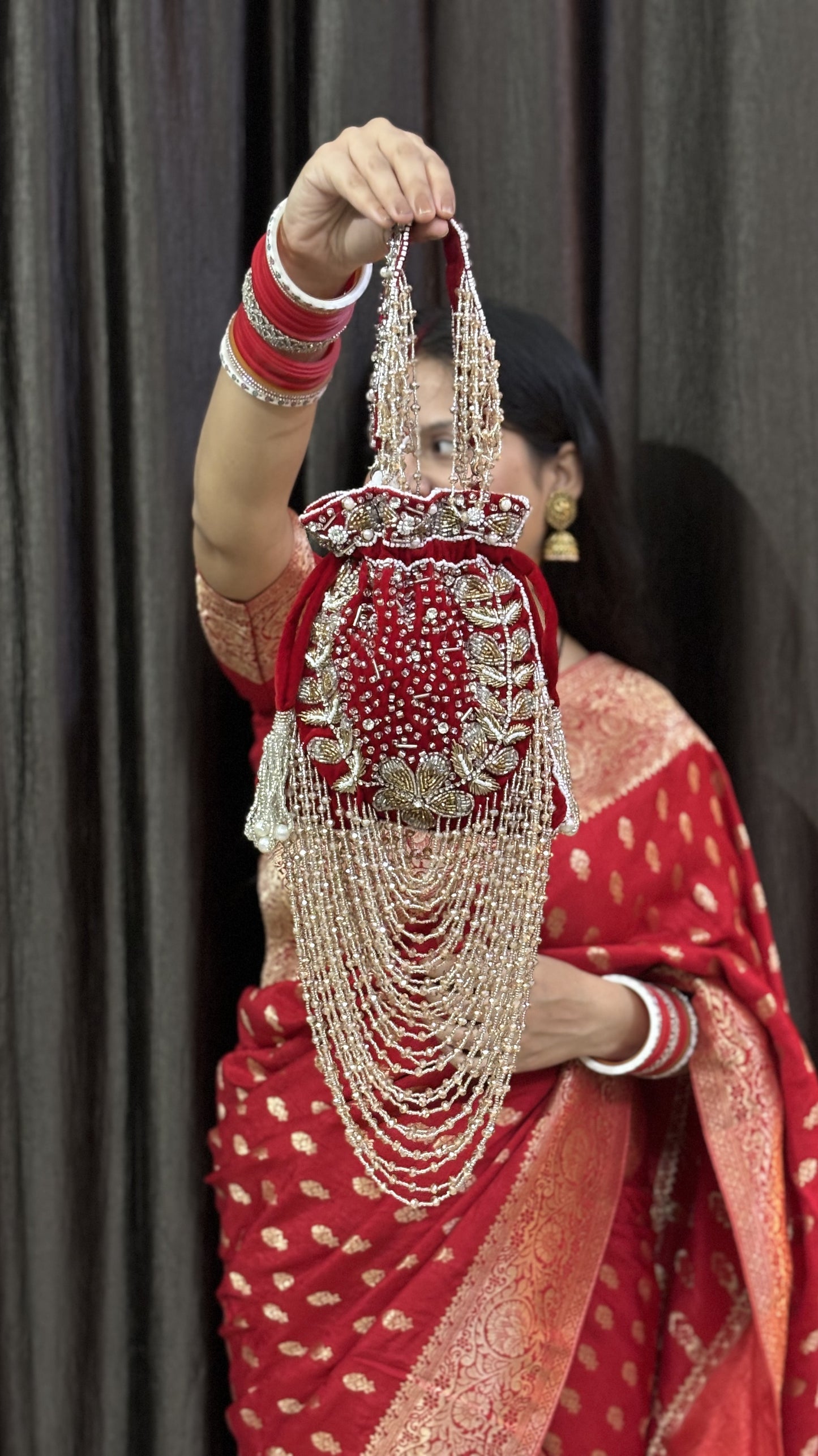 Bridal Heavy Potli Red