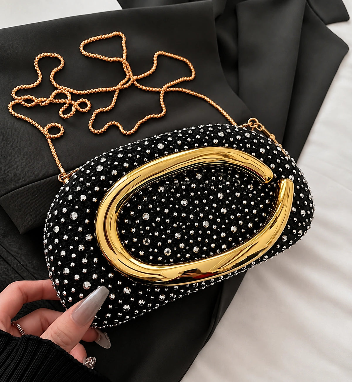 VUEMOD Rhinestone Party Clutch