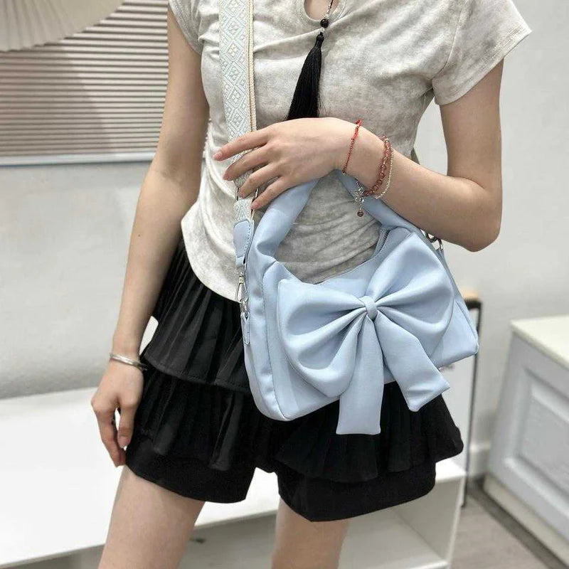 Blush Bow Bag with Broad Belt