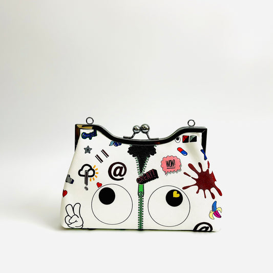 Eye Theme Clutch Cum Sling Bag