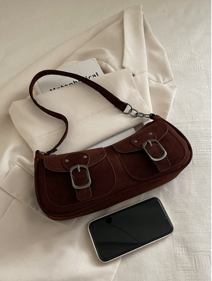 Vintage Suede Buckle Bag 🤎