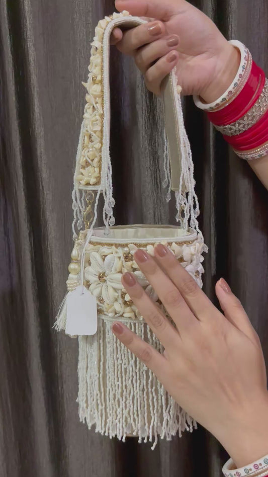 Bridal Heavy Potli White
