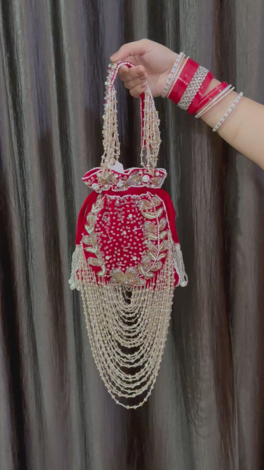 Bridal Heavy Potli Red