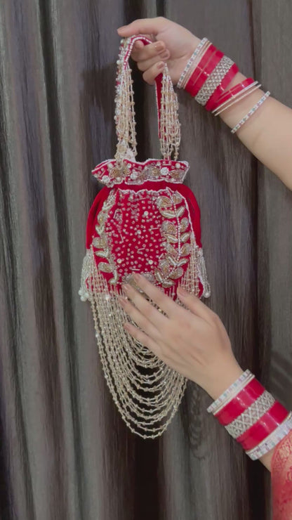 Bridal Heavy Potli Red