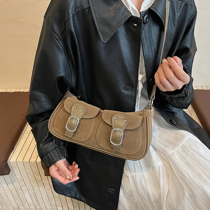 Vintage Suede Buckle Bag 🤎