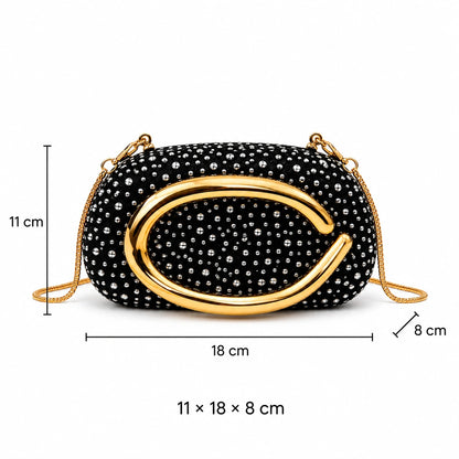 VUEMOD Rhinestone Party Clutch