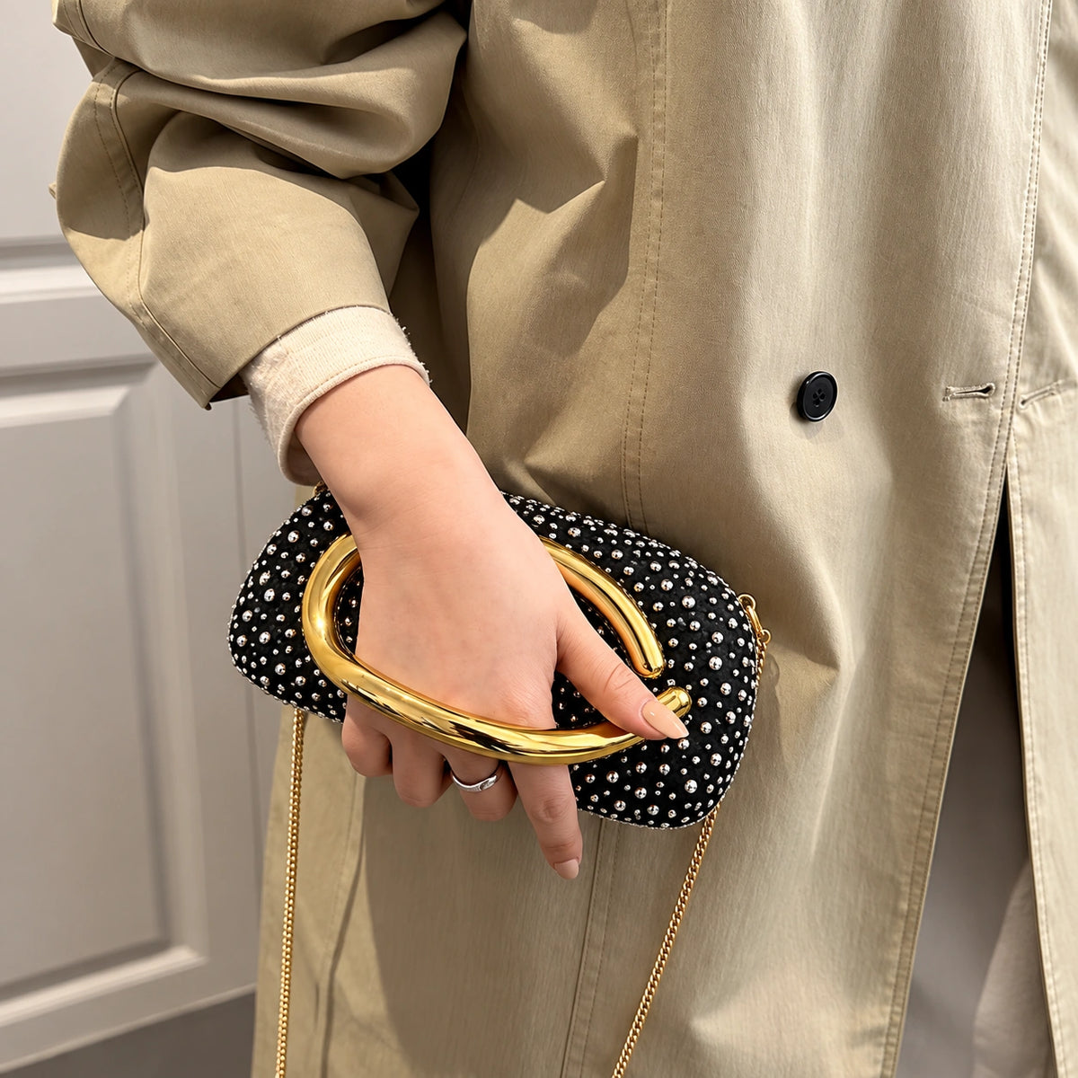 VUEMOD Rhinestone Party Clutch