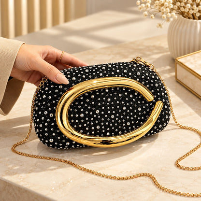 VUEMOD Rhinestone Party Clutch