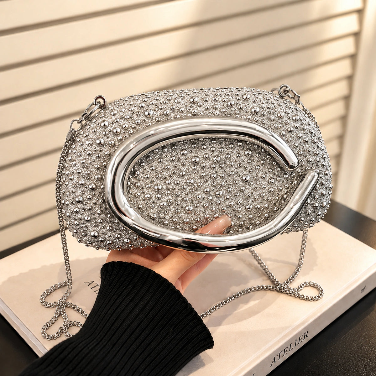 VUEMOD Rhinestone Party Clutch