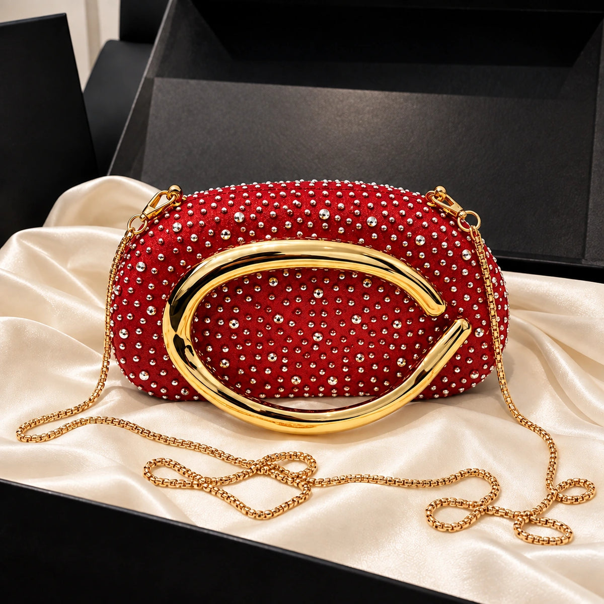 VUEMOD Rhinestone Party Clutch