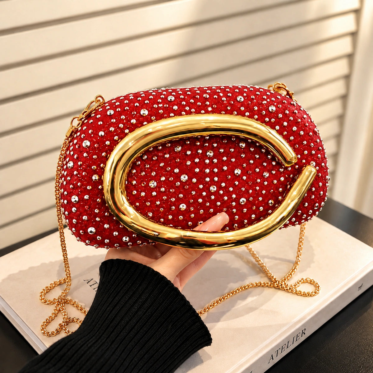 VUEMOD Rhinestone Party Clutch