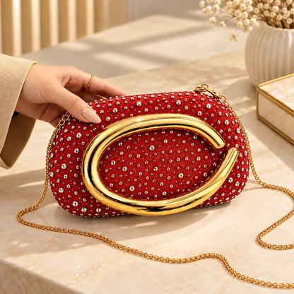 VUEMOD Rhinestone Party Clutch