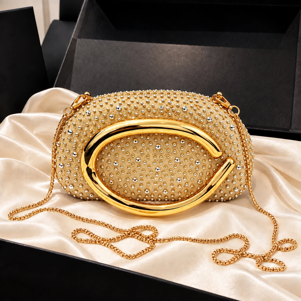 VUEMOD Rhinestone Party Clutch